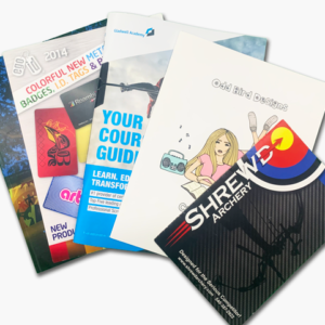 Catalogs & Booklets<br>Full Color<br>Choose Size<br># of Pages<br>5-7 days
